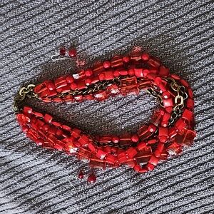 Red necklace/Earrings